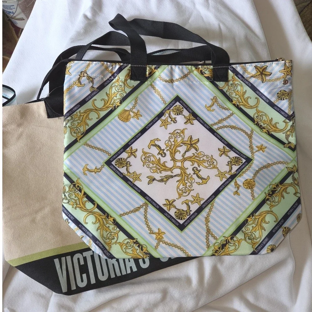 Victoria's Secret Tote Bag Large Beige New With Tags Insulated Cooler‎ Set